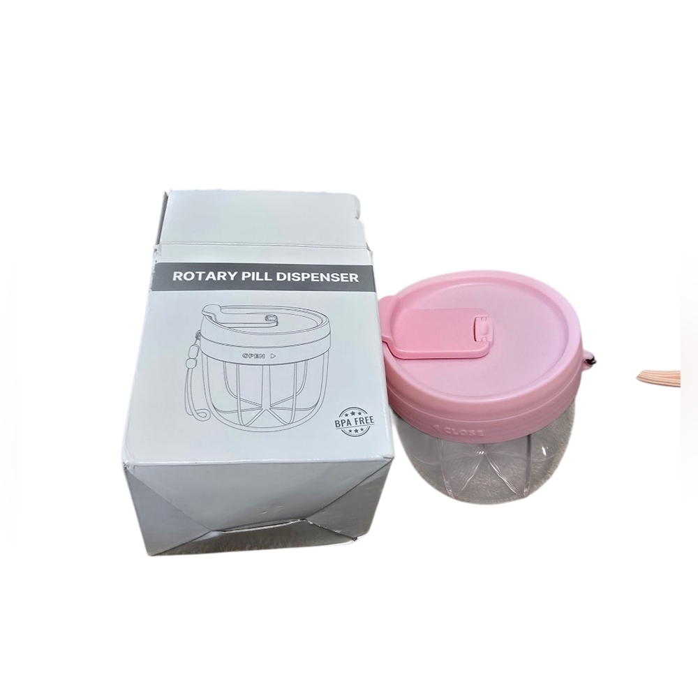 Pink Rotary Pill Dispenser